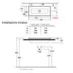 Lavabo da Incasso 75X34 Ceramica Globo Stockholm  FO075.BI