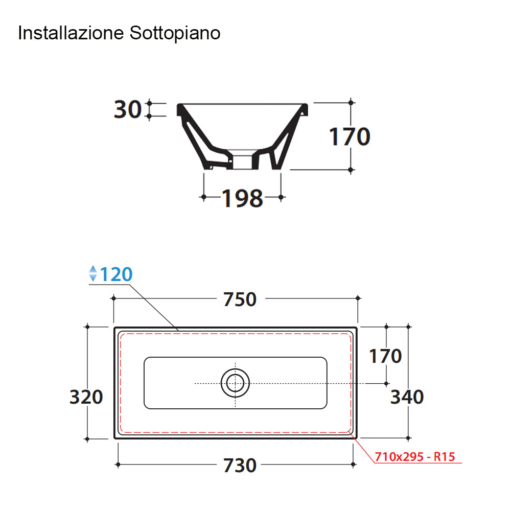 Lavabo da Incasso 75X34 Ceramica Globo Stockholm  FO075.BI