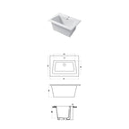 Lavatoio da interno da appoggio o incasso in ceramica bianca lucida 71x51cm  Disegno-Ceramica