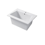 Lavatoio da interno da appoggio o incasso in ceramica bianca lucida 71x51cm  Disegno-Ceramica