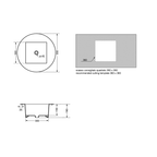 Lavabo da incasso Tondo diametro 55 cm con vasca quadrata profondo 19 cm AXA Ceramiche