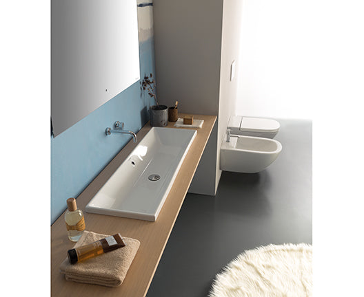 Lavabo da incasso 105x34 Ceramica Globo Stockholm  FO105.BI