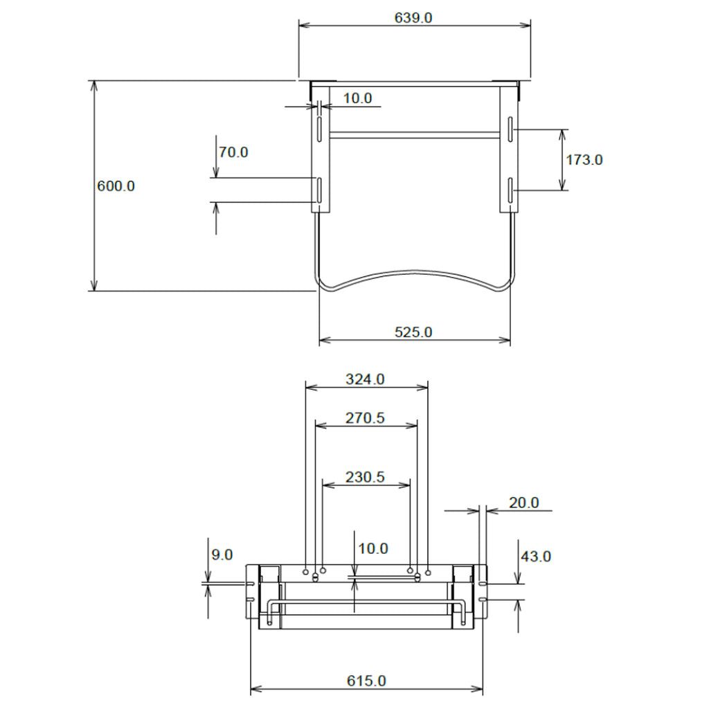 Staffa pneumatica per lavabo disabili con regolazione con leva anteriore
