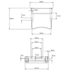 Staffa pneumatica per lavabo disabili con regolazione con leva anteriore