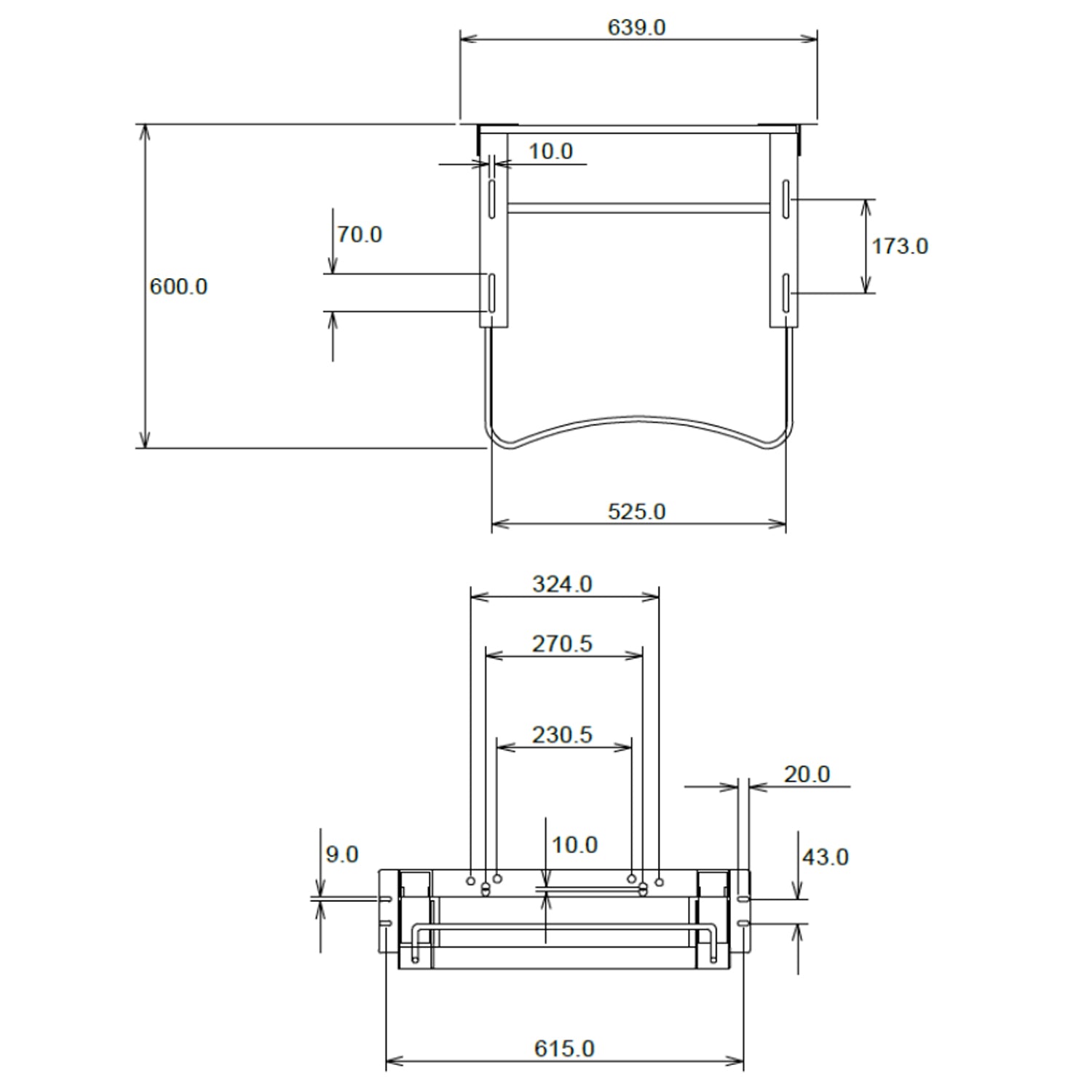 Staffa pneumatica per lavabo disabili con regolazione con leva anteriore