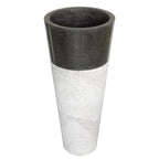 Lavabo freestanding in Marmo Conico Nero tondo alto 90 cm diametro 40 cm