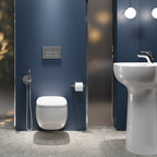 Lavabo autoportante modello Illusion Rak Ceramics con foro per rubinetto cm 54x44