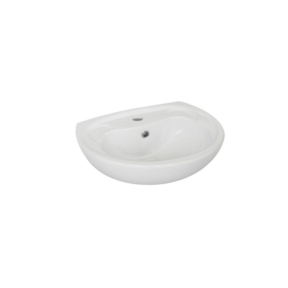 Lavabo a parete ceramica bianca 37x45 con foro monocomando