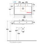 Lavabo Sospeso o da Appoggio di Ceramica Globo modello Classic 80x50