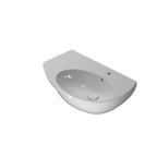Lavabo Sospeso con piano d'appoggio laterale 70x45 cm Ceramica Globo Mode - vasca a destra