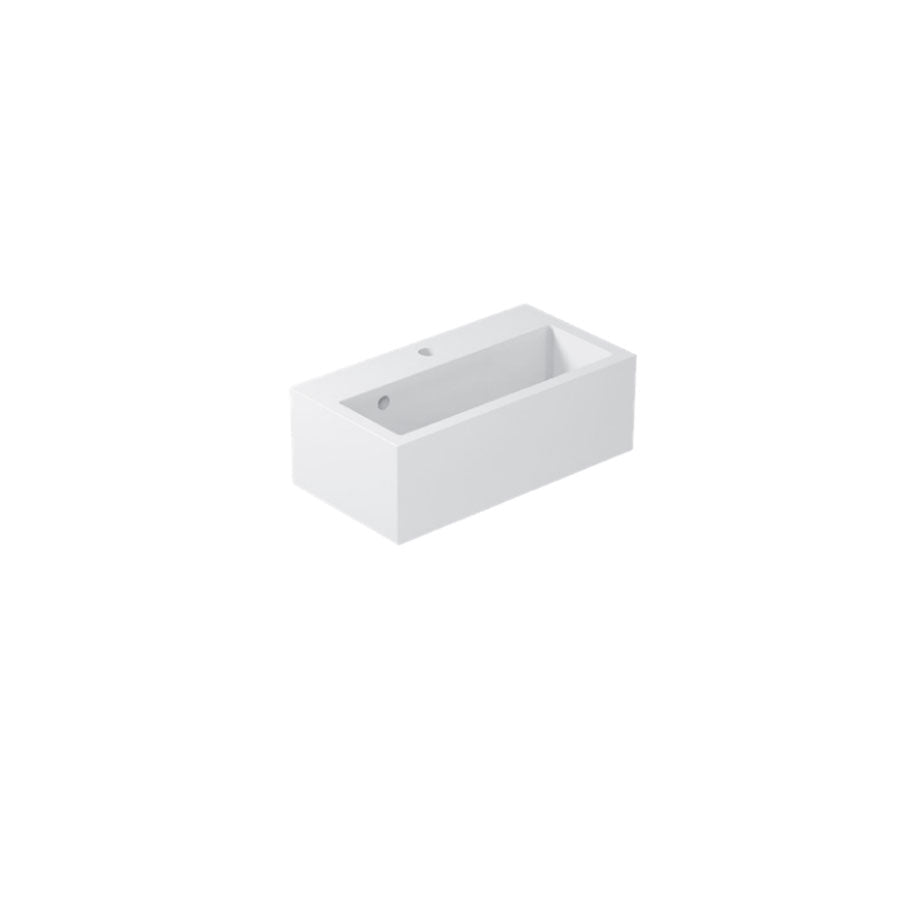 Lavabo da appoggio/sospeso serie Plus Design di Ceramica Galassia -  Bianco lucido 50x27cm