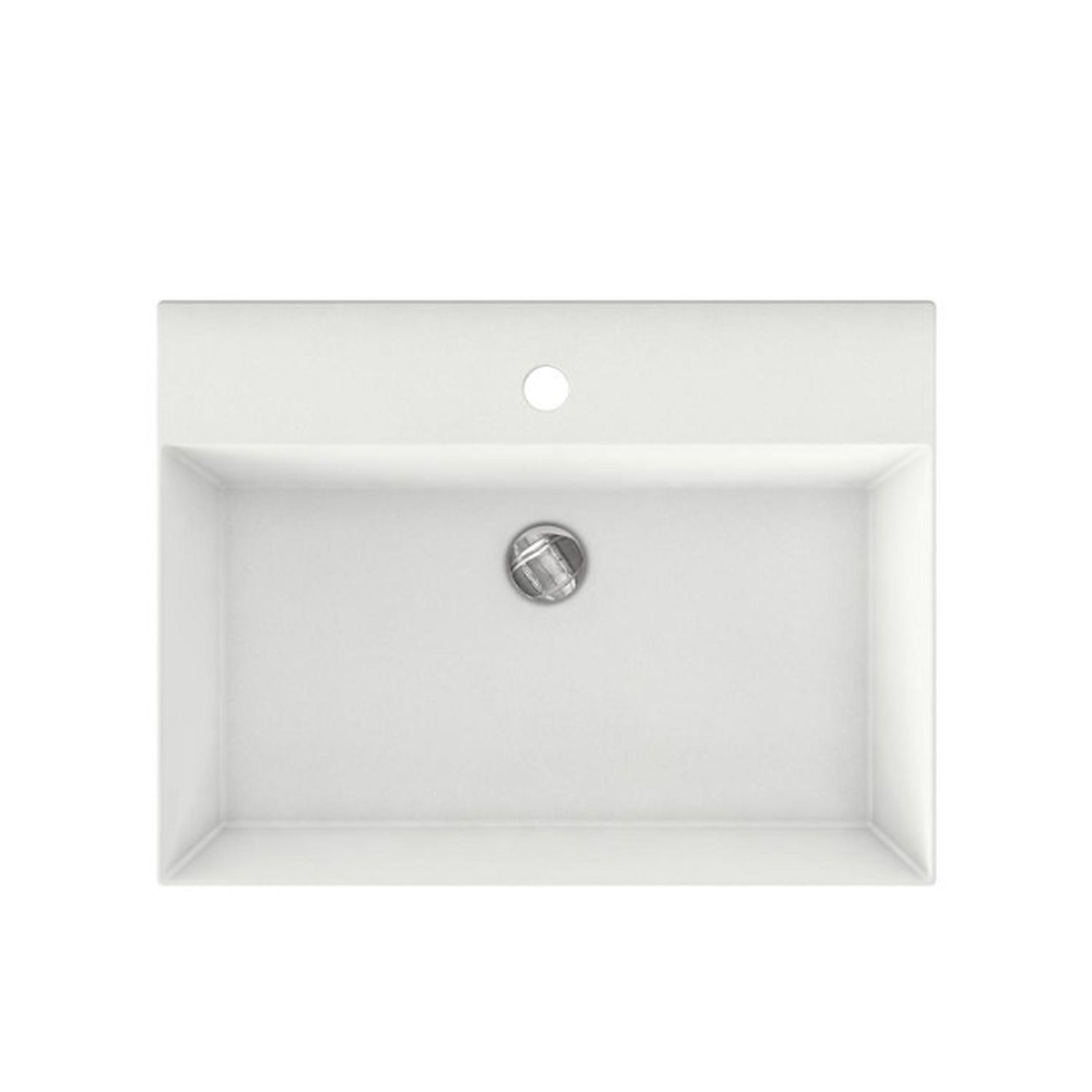 Lavabo da appoggio squadrato Ceramica Azzurra Elegance 60x45 cm con foro - Cotone