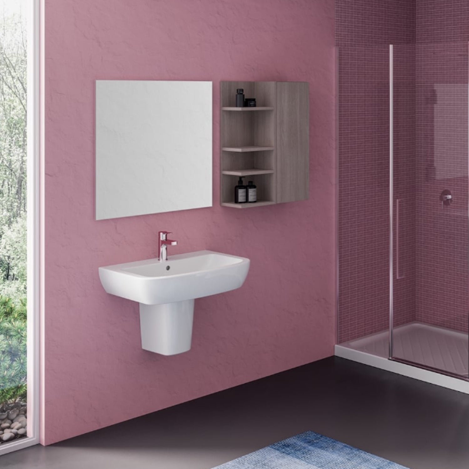 181-DG100-65 Lavabo sospeso Ceramica Dolomite modello Gemma2 65x52