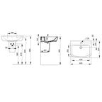 181-DG100-65 Lavabo sospeso Ceramica Dolomite modello Gemma2 65x52