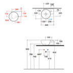 Lavabo asimmetrico per installazione sospesa o appoggio ceramica bianca Globo T-Edge cm 40x32