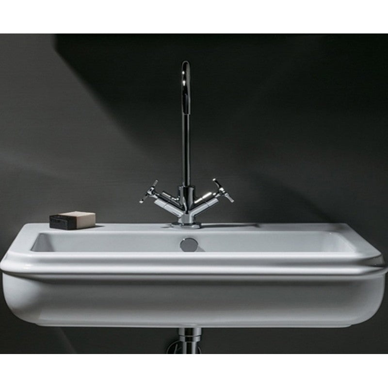 Lavabo sospeso/da appoggio 90 cm Azzurra Charme stile classico ceramica