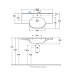 Lavabo sospeso o su struttura sospesa modello Mode Ceramica Globo cm 100