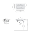 Lavabo sospeso in ceramica serie M2/Eden di Ceramica Galassia -  Bianco lucido 60x42cm