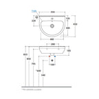 Lavabo Lavandino Sospeso modello Grace 55 Ceramica Globo (GR055.BI)