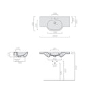 Lavabo sospeso in ceramica serie M2 di Ceramica Galassia -  Bianco lucido 100cm