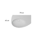 Lavabo Sospeso con piano d'appoggio laterale 70x45 cm Ceramica Globo Mode - vasca a sinistra