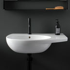Lavabo Sospeso con piano d'appoggio laterale 70x45 cm Ceramica Globo Mode - vasca a sinistra