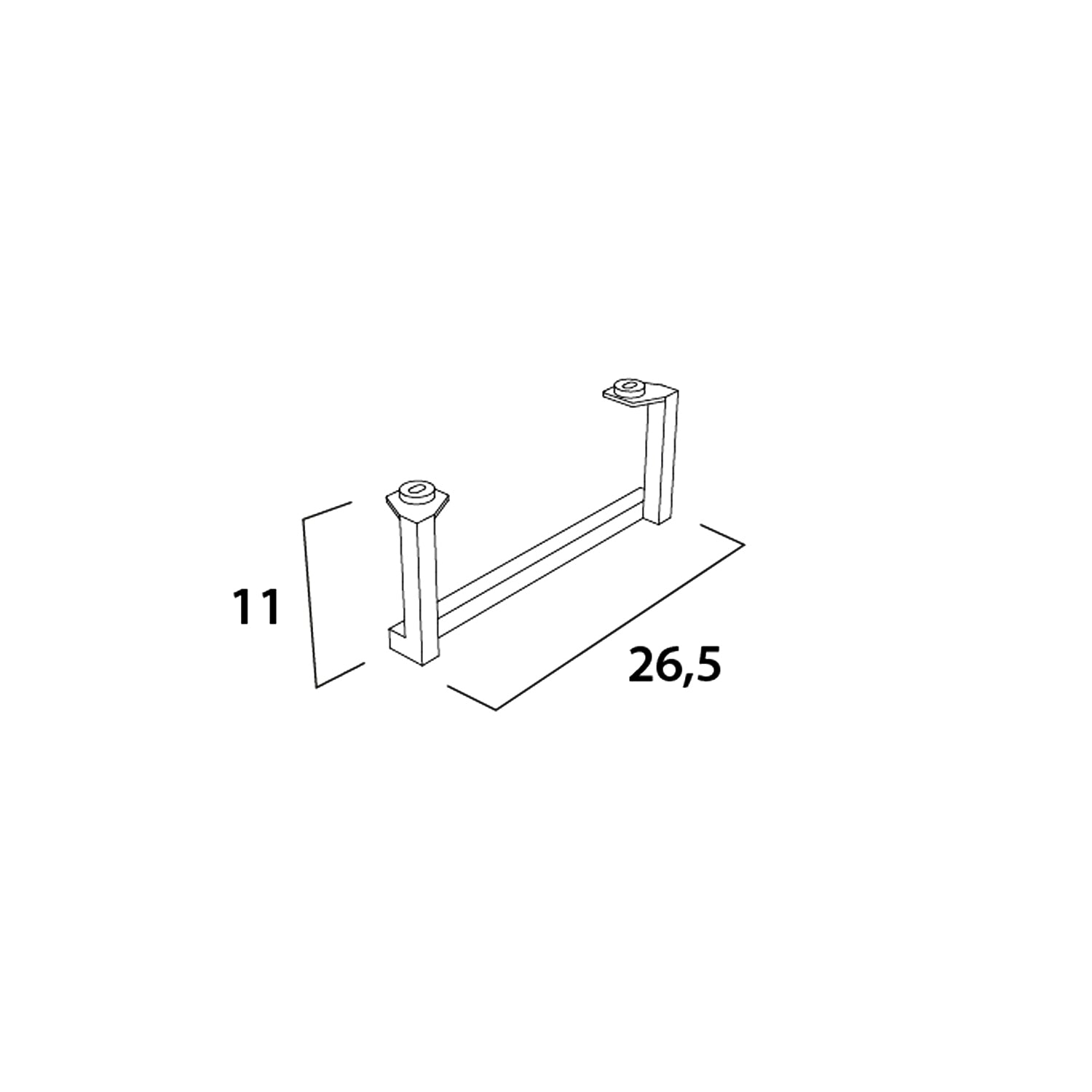 Portasciugamani laterale in acciaio verniciato nero opaco per lavabo Globo Mode ME070
