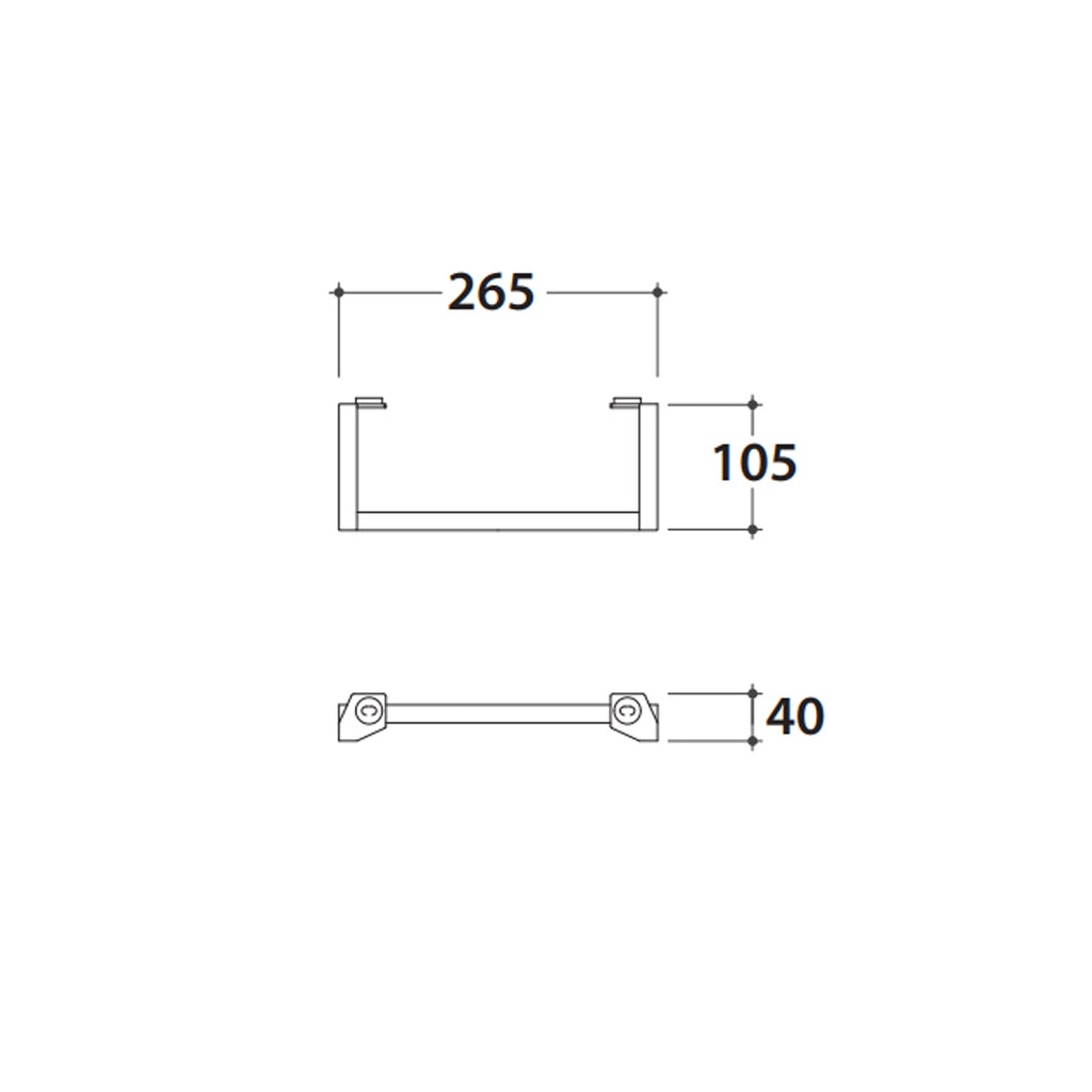 Portasciugamani laterale in acciaio verniciato nero opaco per lavabo Globo Mode ME070