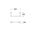 Portasciugamani laterale in acciaio verniciato nero opaco per lavabo Globo Mode ME070