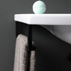 Portasciugamani laterale in acciaio verniciato nero opaco per lavabo Globo Mode ME070