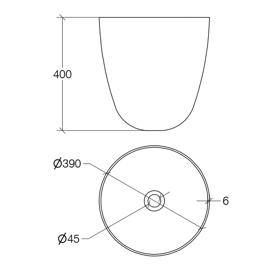 Lavabo d'appoggio Bianco Opaco in MattStone Lineabeta Momon diametro cm 39