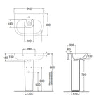 Lavabo con colonna Ceramica Azzurra modello Pratica - Bianco lucido