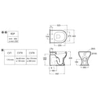 Sanitari filomuro con scarico traslato Azzurra serie Charme con sedile soft close