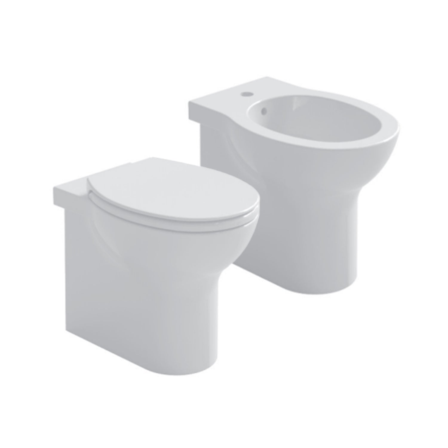 Coppia sanitari filomuro Ceramica Azzurra modello Clik 52x35 cm con sedile Softclose
