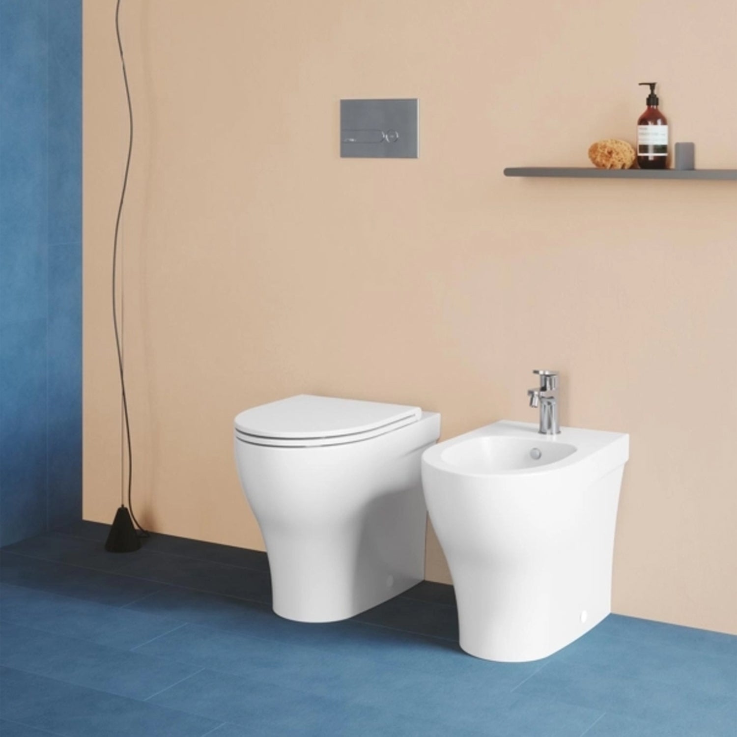 Bidet filo parete in ceramica collezione Pratica by Azzurra 53x34
