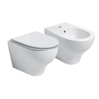 Sanitari sospesi Ceramica Azzurra serie Pratica con sedile soft-close 53x35xH34