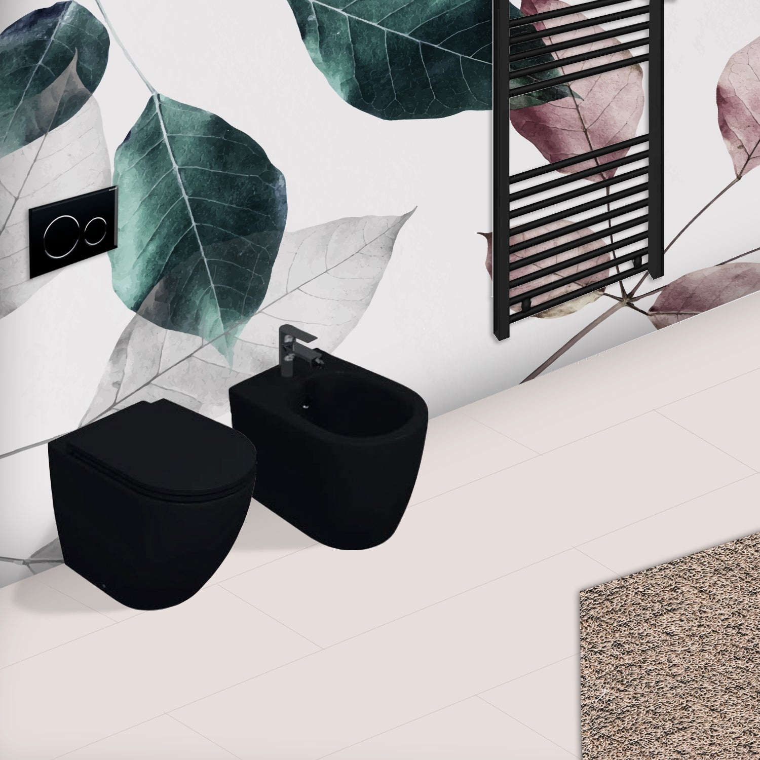 Sanitari Filomuro Rimless con copriwater Soft Close BathCore serie Infinity 53x36