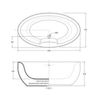 Vasca freestanding in vetroresina 180x95 cm Ceramica Azzurra serie Comoda - Bianco lucido