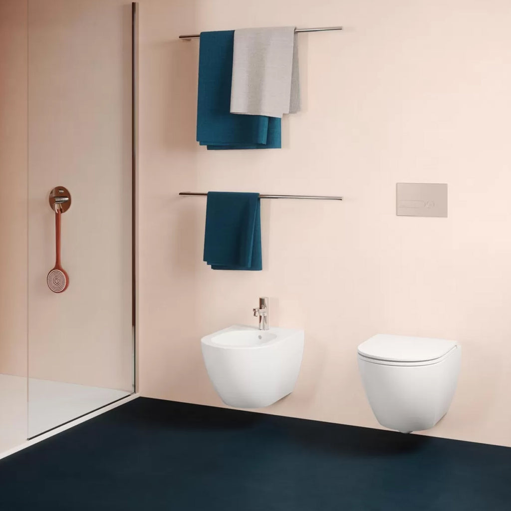 Sanitari Sospesi Ceramica Azzurra serie Comoda con sedile soft-close 51x36x34 cm - Bianco lucido