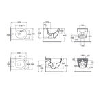 Sanitari Sospesi senza brida Ceramica Azzurra Comoda Design Moderno con Sedile Soft Close 51x36x34H cm