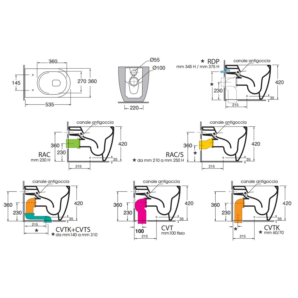 Vaso a terra modello Comoda di Azzurra Ceramica 53Ã—36Ã—H42 cm - Bianco Lucido