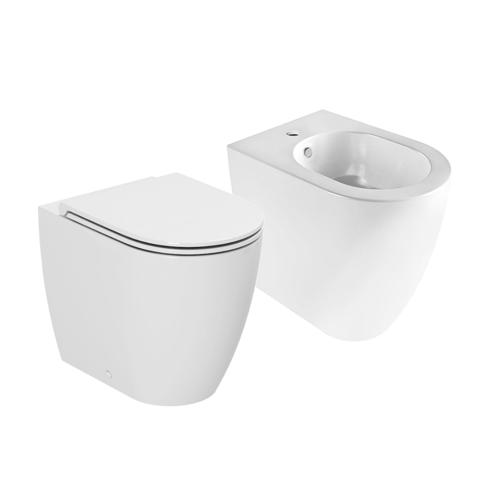 Sanitari Ceramica Azzurra serie Comoda con scarico traslato e sedile soft-close 54x36x34 cm - Bianco lucido