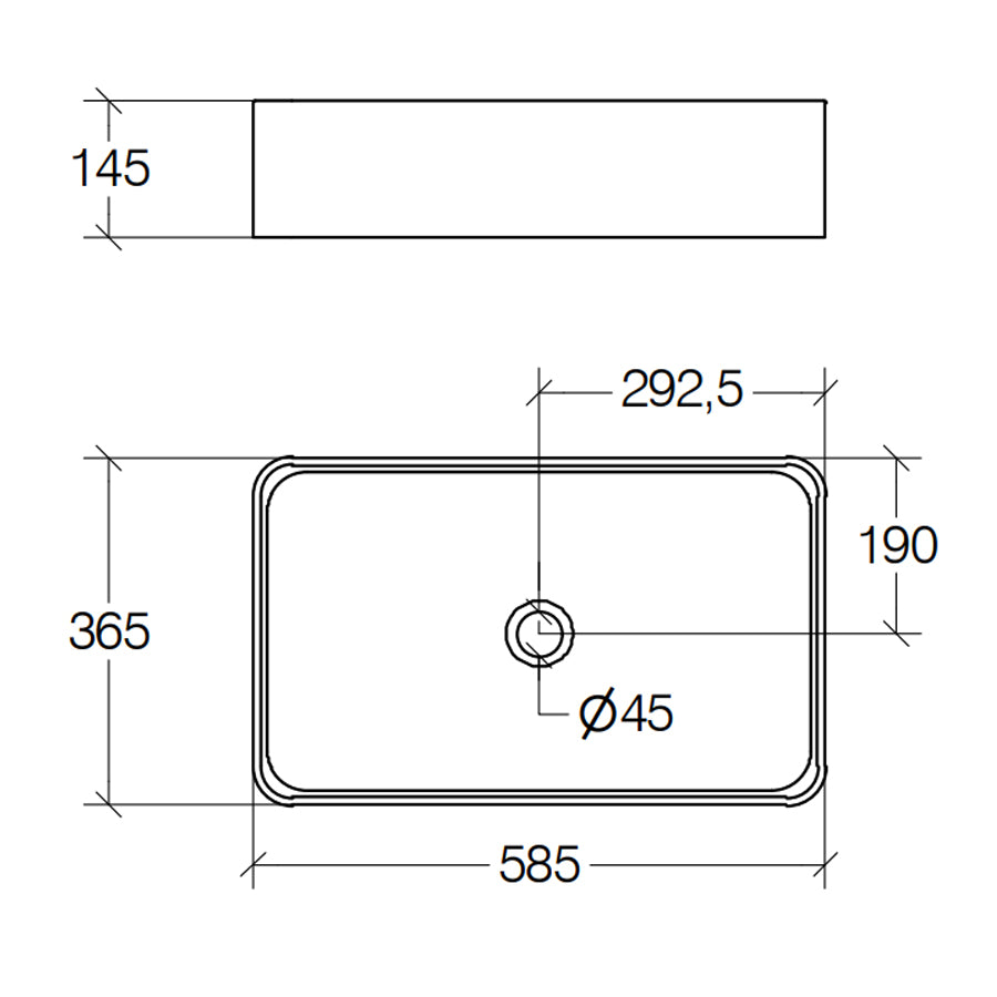 Lavabo da appoggio Lineabeta modello Quarelo senza piletta antracite opaco 58