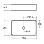 Lavabo da appoggio Lineabeta modello Quarelo senza piletta antracite opaco 58