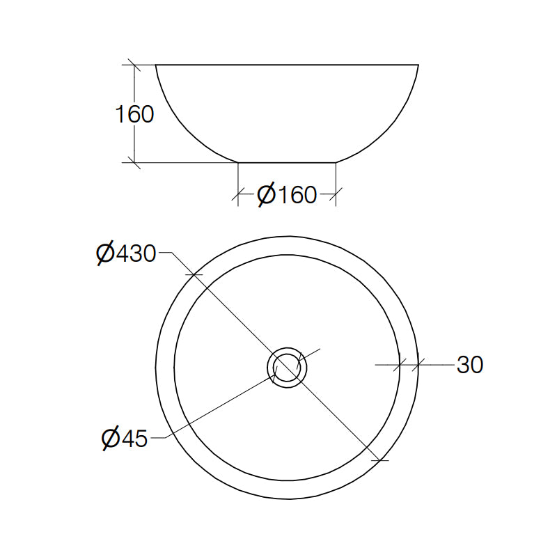 Lavabo vasca tonda da appoggio Lineabeta Acquaio in BambÃ¹ naturale senza piletta diametro cm 43