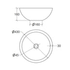 Lavabo vasca tonda da appoggio Lineabeta Acquaio in BambÃ¹ naturale senza piletta diametro cm 43
