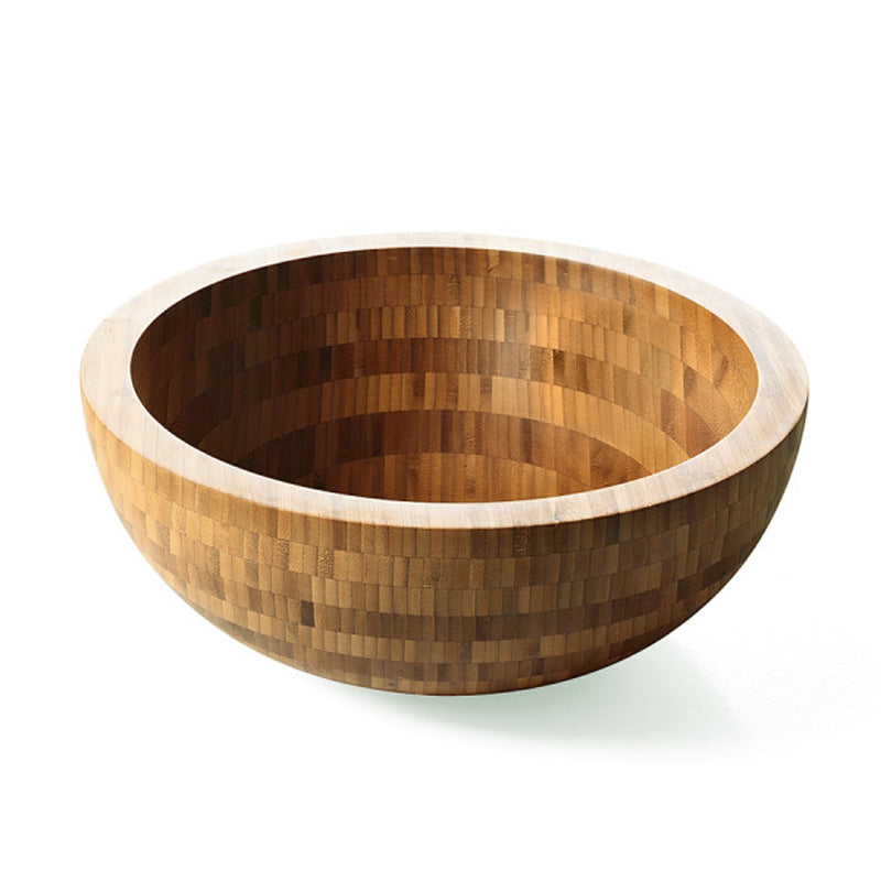 Lavabo vasca tonda da appoggio Lineabeta Acquaio in BambÃ¹ naturale senza piletta diametro cm 43