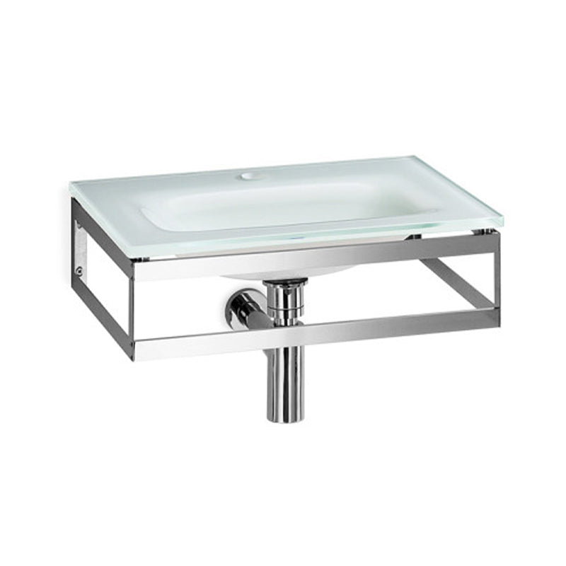 Lavabo a muro con supporto sottostante