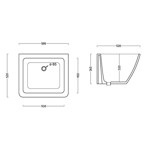 Pilozzo da appoggio in ceramica bianca 60x52 cm