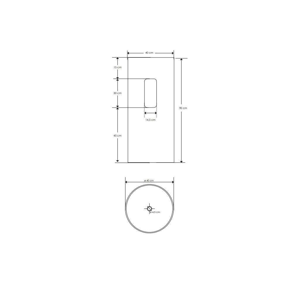 Lavandino da terra 'Cilindro Basin' in resina Ã˜ 40x90h cm by Cipi - colore grigio elefante